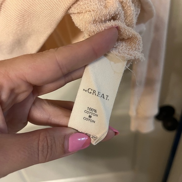 THE GREAT. Cream Textured Sweatshirt - Picture 4 of 6